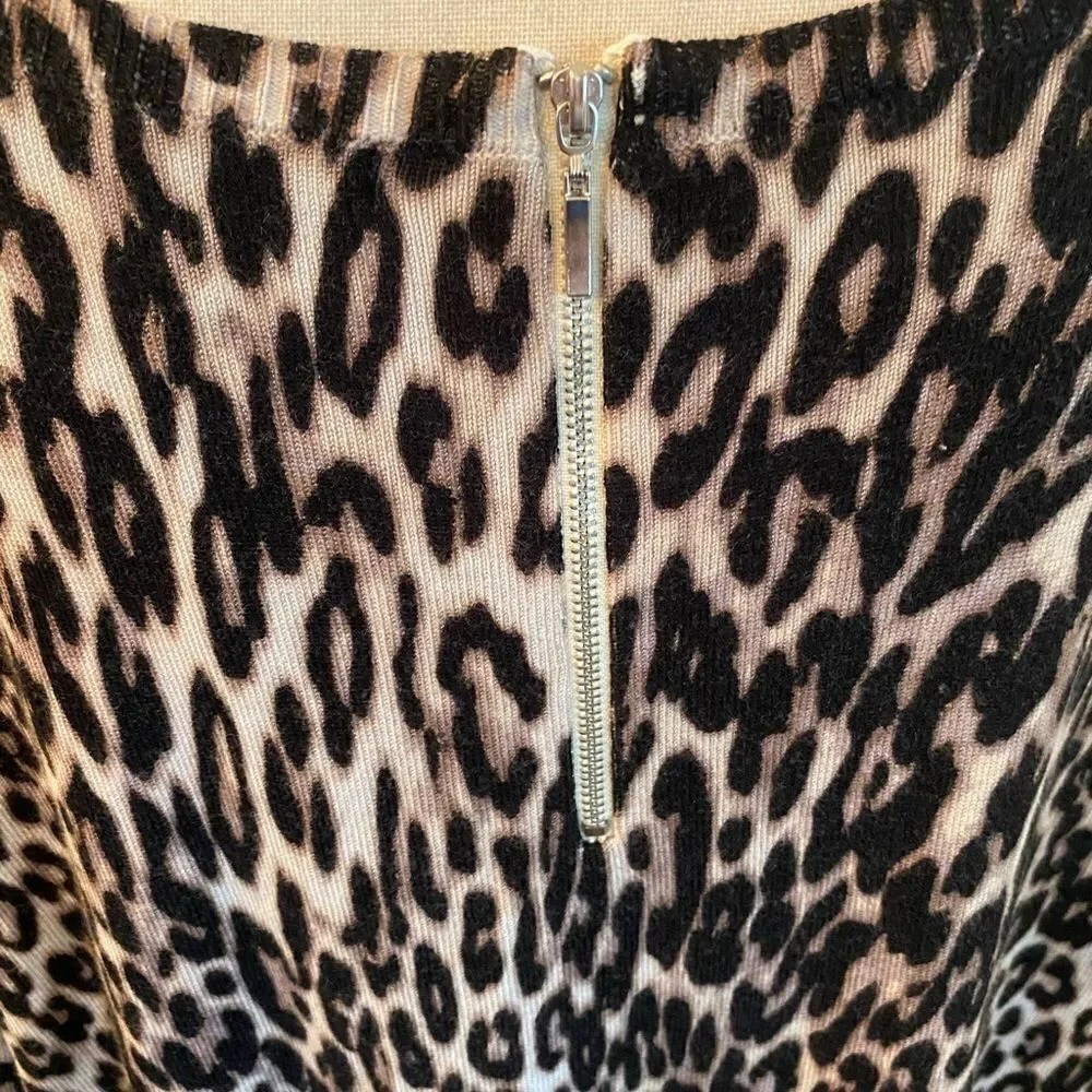 NWT *Cable & Gauge* 2X Super-Soft! Cheetah Sweater Zip Neck